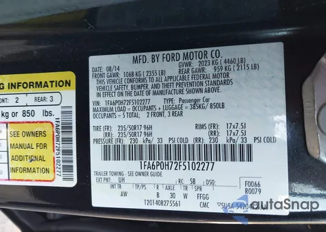 2015 Ford Fusion Se z USA, uszkodzony, nr VIN 1FA6P0H72F5102277